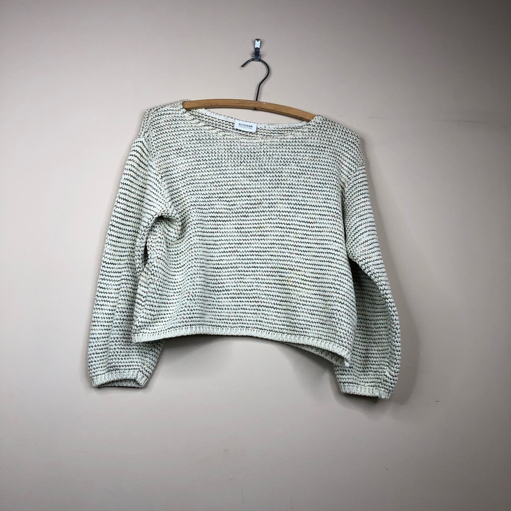Tan Cropped Knit Sweater